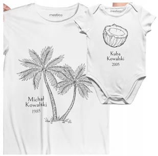 ZESTAW DLA TATY I SYNA KOSZULKA BODY KOKOS PALMA - Koszulki męskie - miniaturka - grafika 1