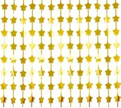 Balony i akcesoria - KURTYNA METALICZNA GWIAZDKI ZŁOTE, 100 X 200 CM - miniaturka - grafika 1