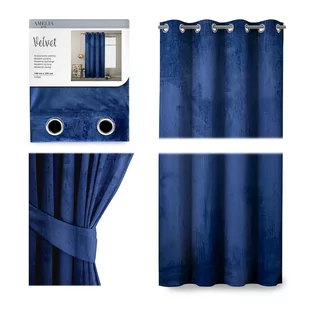 CURT/AH/VELVET/EYELETS/INDIGO/140X245/1PC - Zasłony - miniaturka - grafika 1