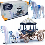 Akcesoria dla lalek - Duża Kareta Dynia Z Chodzącym Koniem Chodzący Konik Koń Karoca - miniaturka - grafika 1