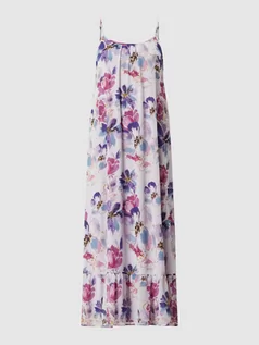 Sukienki - Długa sukienka w kwiatowe wzory - grafika 1