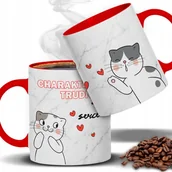 Kubki - Kubek Czerwone Ucho Charakter Trudny SERCE DOBRE IMIĘ na WALENTYNKI Wzory - miniaturka - grafika 1