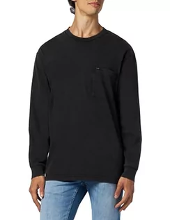 Koszulki męskie - Lee Koszulka męska Ls Pocket Tee, Washed Black, M - grafika 1