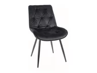 Krzesła - Krzesło do jadalni CHERRY II VELVET czarne tapicerowane Signal - miniaturka - grafika 1