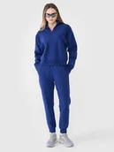 Spodnie damskie - 4F Spodnie dresowe joggery damskie 4FWSS25TTROF0996-30S Niebieski Roz. XXL - miniaturka - grafika 1