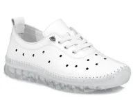 Półbuty damskie - Półbuty damskie skórzane wygodne białe ażurowe Loretta Vitale 100-40 - miniaturka - grafika 1