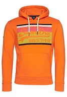 Bluzy męskie - Superdry Męska bluza z kapturem, New House Orange Marl, S - miniaturka - grafika 1