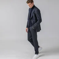 Spodnie męskie - Lacoste L!VE Męskie granatowe spodnie w paski - miniaturka - grafika 1