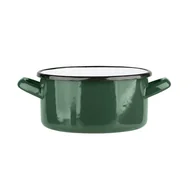 Rondle - Silesia Emalia Rybnik RONDEL EMALIOWANY 2,1L ŚR.18CM WYS.9,5CM ZIELEŃ - miniaturka - grafika 1