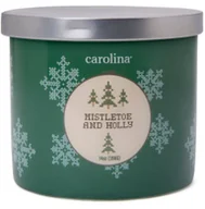 Świece - Świeca świąteczna sojowa zapachowa w szkle 3 knoty Colonial Candle 396 g - Jemioła Mistletoe & Holly - miniaturka - grafika 1