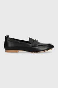 Tommy Hilfiger mokasyny skórzane TH LEATHER MOCCASIN damskie kolor czarny na płaskim obcasie FW0FW07715 - Mokasyny damskie - miniaturka - grafika 1