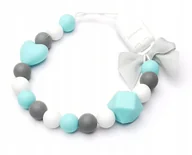 Akcesoria do smoczków - Silikonowa zawieszka dla niego NIEJ chrzest baby - miniaturka - grafika 1