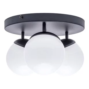 EULUNA Lampa sufitowa Sfera 3-pkt. okrągła szkło/czarna - Lampy sufitowe - miniaturka - grafika 1