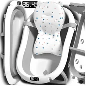 Wanienki dla dzieci - WANIENKA SKŁADANA DLA DZIECI Z TERMOMETREM PODUSZKĄ SILIKONOWA WANNA LCD - miniaturka - grafika 1