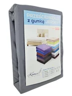 Prześcieradła - PRZEŚCIERADŁO Z GUMKĄ JERSEY BAWEŁNA PREMIUM SZARY 180x200 - miniaturka - grafika 1