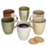 Dzbanki i imbryki - zestaw 6 kubków do kawy Nature styl country Ø 8,7 cm 300 ml dzbanek do herbaty rustykalny wygląd - miniaturka - grafika 1