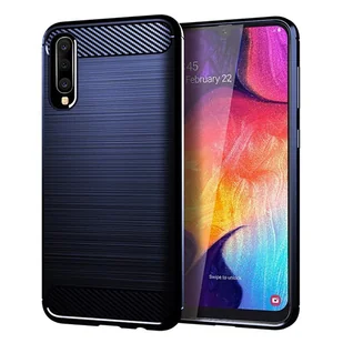 Samsung Etui na telefon komórkowy Etui TPU Etui ochronne Etui na telefon komórkowy Bumper Carbon Optic Shell, Kolor: Niebieski, Wybierz model: Samsung Galaxy A70 SM-A705FD - Etui i futerały do telefonów - miniaturka - grafika 1