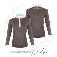 Kurtki jeździeckie - Koszula do jazdy konnej damska JD ATTACK Linda z długim rękawem konkursowa - miniaturka - grafika 1