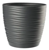 Donice - Doniczka na kwiaty z podstawką 17 cm, antracytowa - miniaturka - grafika 1