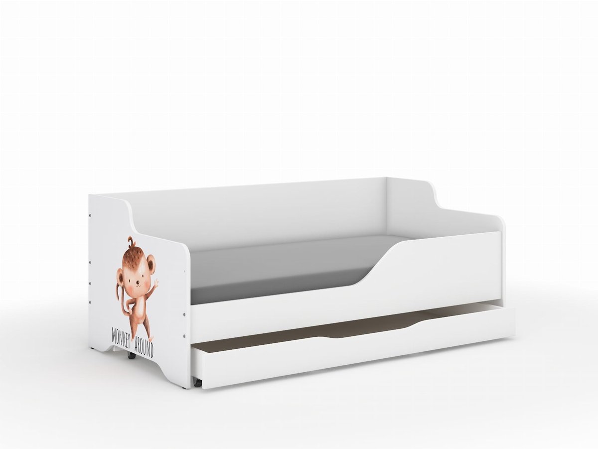 Łóżko dziecięce LILU 160x80 MAŁPKA SAFARI - bok