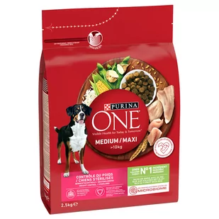 Purina ONE Medium/Maxi Weight Control Sterilised, Indyk - 2,5 kg - Sucha karma dla psów - miniaturka - grafika 2