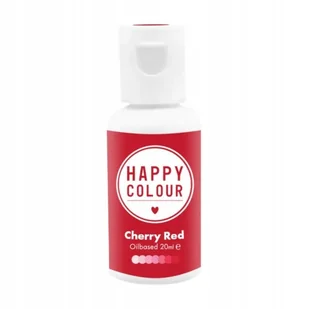 Barwnik olejowy do mas tłustych Happy Colour Cherry Red czerwony 20 ml - Dodatki do ciast w proszku - miniaturka - grafika 1