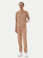 Dresy damskie - adidas Dres Essentials 3-Stripes JX0507 Beżowy Regular Fit - miniaturka - grafika 1