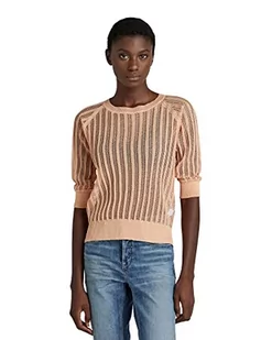 G-STAR RAW Damski sweter Pointelle 1 Sl Knit, różowy (Peach Nougat D140-c962), L - Swetry damskie - miniaturka - grafika 1