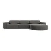 Narożniki - Szara aksamitna sofa narożna (prawy narożnik) Jodie - Micadoni Home - miniaturka - grafika 1