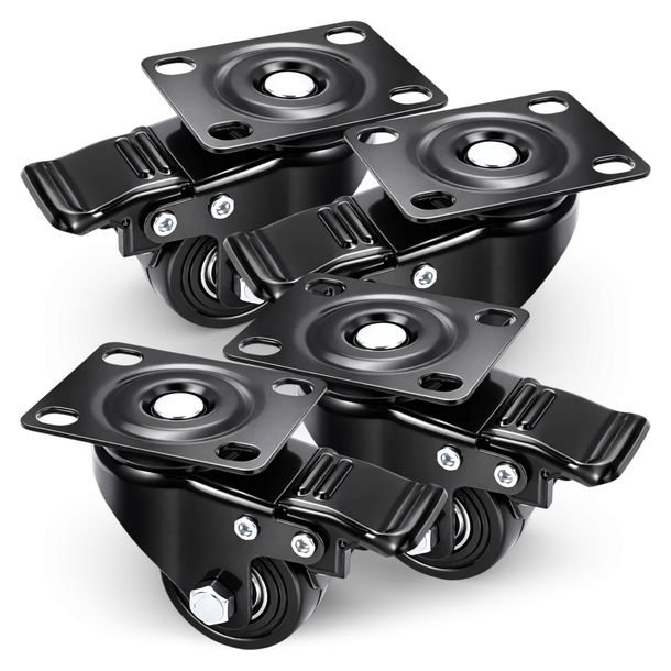 4x Kółko meblowe obrotowe 40 mm z hamulcem ZESTAW 4 SZT Łożysko kulkowe