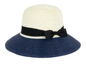 Czapki damskie - Kapelusz Damski Słomkowy Plażowy Na Lato Z Kokardą Elegancki Retro Vintage - miniaturka - grafika 1