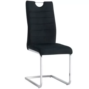 Nowoczesne krzesło C-946 czarne welurowe - Krzesła - miniaturka - grafika 1