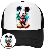 Czapki i chusty sportowe męskie - Czapka z Daszkiem Myszka MIki Czarna z Nadrukiem Na Lato Siatka Bejsbolówka - miniaturka - grafika 1