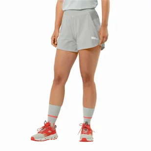 Krótkie spodenki damskie Jack Wolfskin PRELIGHT 2IN1 SHORTS W cool grey - XL - Spodenki damskie - miniaturka - grafika 1