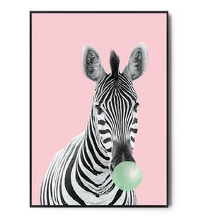 Fox Art Studio, Plakat Zebra, Bubble Gum, wymiary 21x29,7 cm - Plakaty - miniaturka - grafika 1