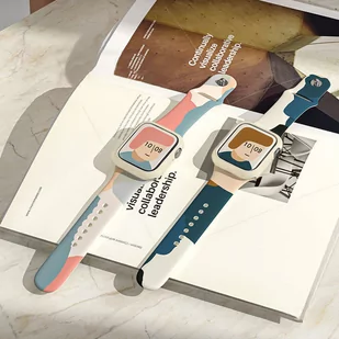 Strap Moro opaska do Apple Watch 7 / 6 / SE / 5 / 4 / 3 / 2 (45mm / 44mm / 42mm) silikonowy pasek bransoletka do zegarka wzór 1 - Etui i futerały do telefonów - miniaturka - grafika 2