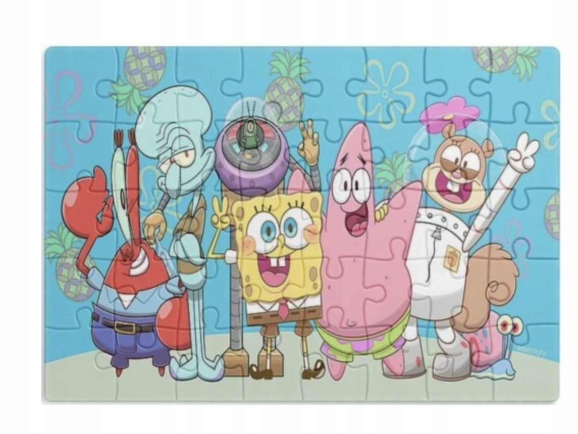 PUZZLE SPONGEBOB SKALMAR BAJKA A3 252 el z Nadrukiem + IMIĘ #84