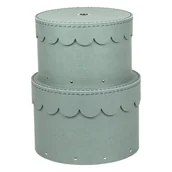 Pudła i pojemniki do przechowywania - Miętowe kartonowe pojemniki z pokrywką zestaw 2 szt. ø 26x17,5 cm Wilma – Bigso Box of Sweden - miniaturka - grafika 1