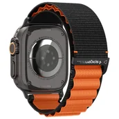 Akcesoria do smartwatchy - Pasek Spigen WBF1 do Apple Watch 6/7/8/9/10/11/SE/SE 3/Ultra 1/Ultra 2 44/45/46/49mm czarno-pomarańczowy - miniaturka - grafika 1