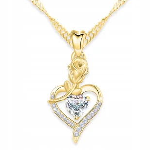 Złoty Naszyjnik Kwiat Lśniące Serce z Różą Kwiat Życia Flower SREBRO 925 - Naszyjniki Złoty Naszyjnik Kwiat Lśniące Serce z Różą Kwiat Życia Flower SREBRO 925 - Naszyjniki - miniaturka - grafika 1