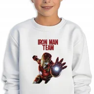 Bluzy dla dziewczynek - Bluza Dziecięca Biała Bawełniana Marvel Iron Man Team -116Cm (5 - 6) Wzory - miniaturka - grafika 1