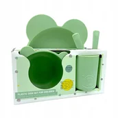 Zestawy naczyń dla dzieci - Smukee Zestaw Naczyń Plastikowych Dla Dzieci MIŚ 5el. Zielone - miniaturka - grafika 1