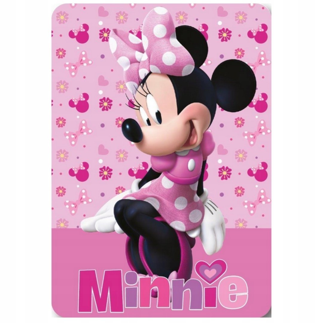 Minnie Mouse Koc Polarowy 100x140 Disney Miękki Kolorowy