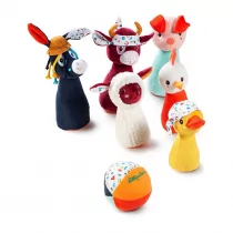 Lilliputiens kręgle z piłką - dzwoneczkiem farma nowa kolekcja 12 m+ - Zabawki i gry sportowe - miniaturka - grafika 1