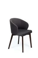 Krzesła - Flavio 5 krzesło tapicerowane ciemny szary nogi orzech - miniaturka - grafika 1