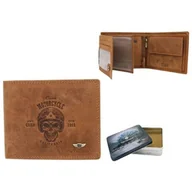 Portfele - Portfel Męski Skóra Naturalna Peterson Duży Poziomy Z Łańcusziem N992C RFID KONIAKOWY ''MOTORCYCLE'' 12,5 x 10,5 x 3 [cm] - miniaturka - grafika 1