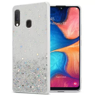 Pokrowiec Do Samsung Galaxy A10e / A20e Etui w Przezroczysty z Brokatem Glitter Obudowa Case Cover TPU Cadorabo - Etui i futerały do telefonów - miniaturka - grafika 1