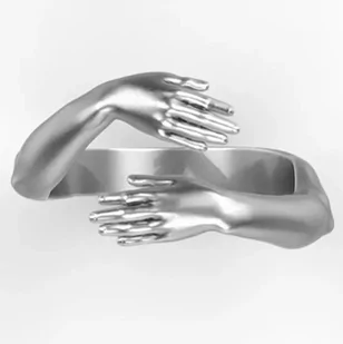 Pierścionek Srebrny 925 Prezent Miłość Dłonie - Pierścionki - miniaturka - grafika 1