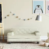 Meble do sypialni - vidaXL Sofa dla dzieci, kremowa, 70x45x30 cm, aksamit - miniaturka - grafika 1
