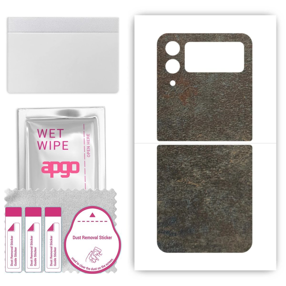 Folia naklejka skórka strukturalna na TYŁ do Samsung Galaxy Z Flip4 - Kamień Księżycowy - apgo SKINS